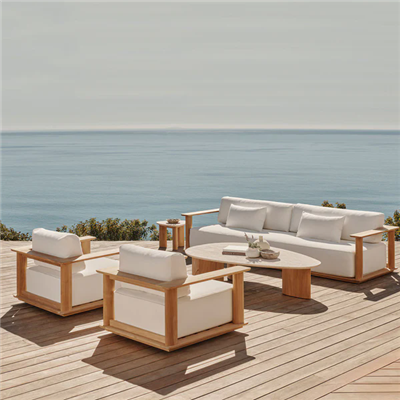 5 인승 티크 나무 소파 세트